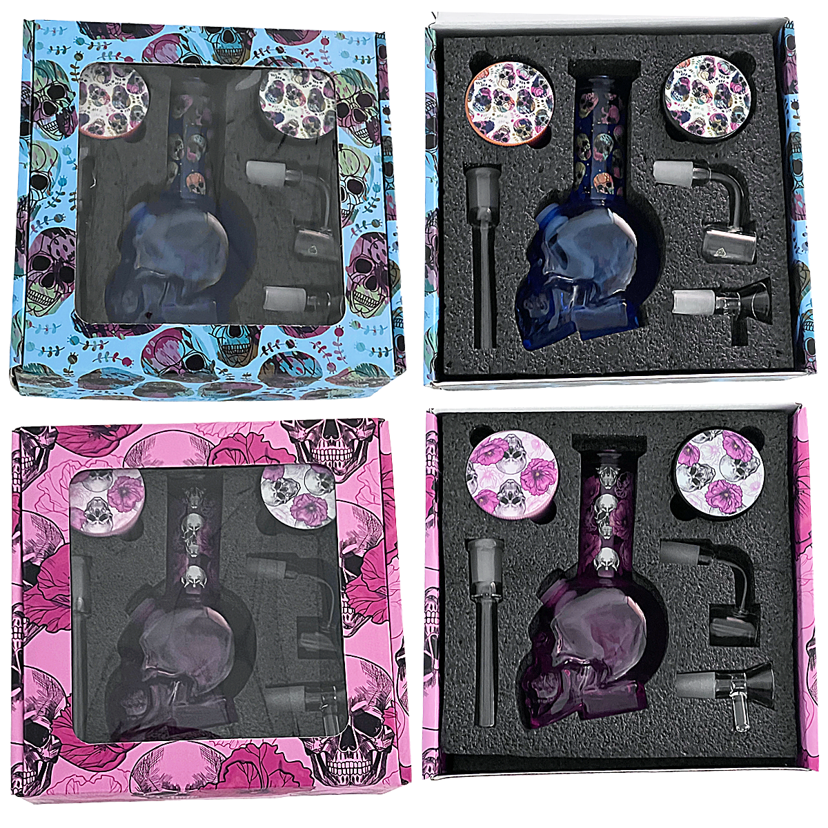 Mixed Designs 6 Piece Waterpipe Set With, Banger, Grinder (OT5538) | Assorted Designs product image